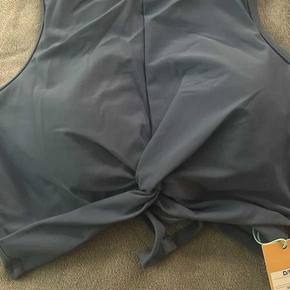 Kona Sol Blue High-Neck Swim top - Picture 2 of 6